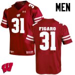 Men's Wisconsin Badgers NCAA #31 Lubern Figaro Red Authentic Under Armour Stitched College Football Jersey JM31N37YR